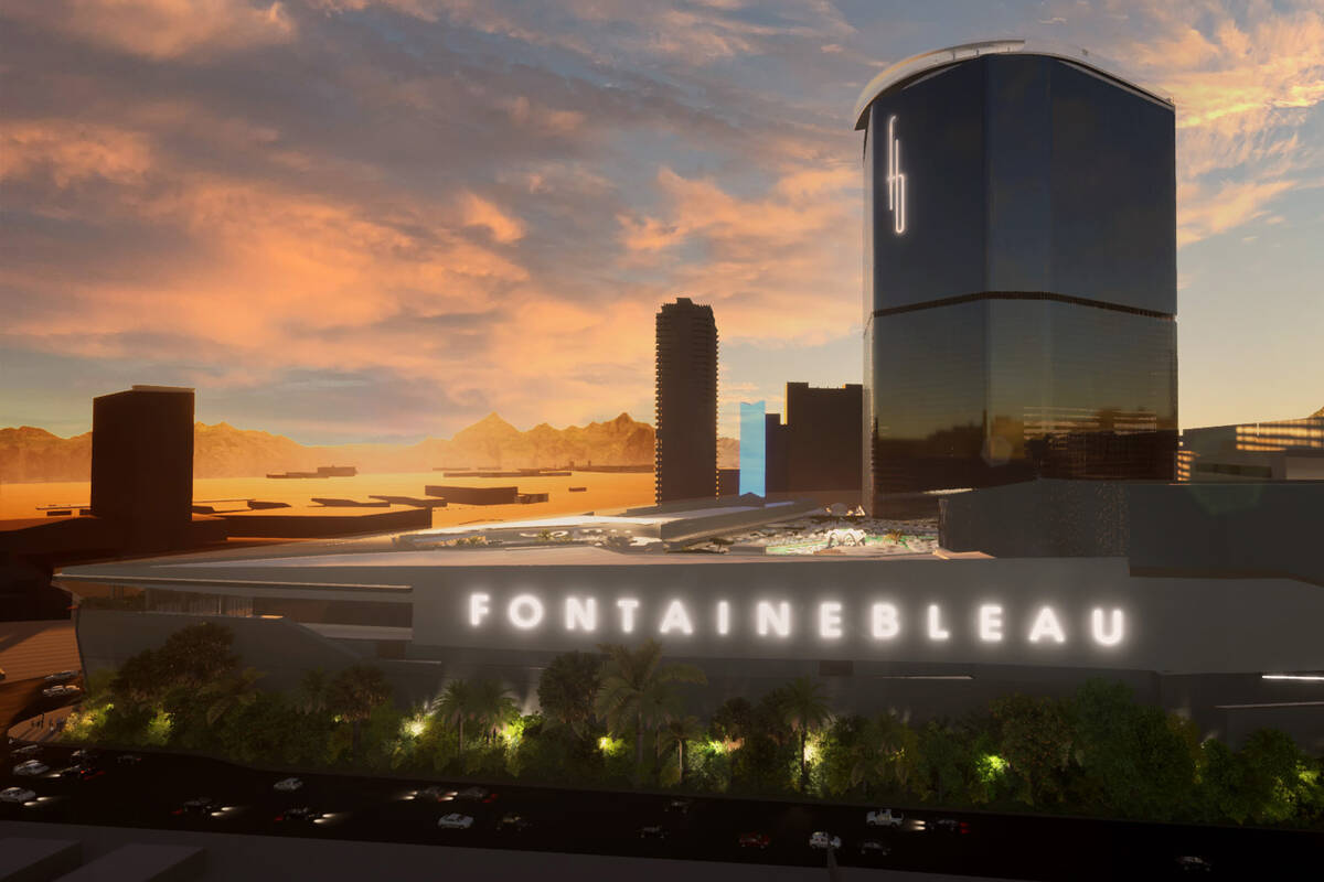 An exterior rendering of the Fontainebleau Las Vegas. (Courtesy of Fontainebleau Development)