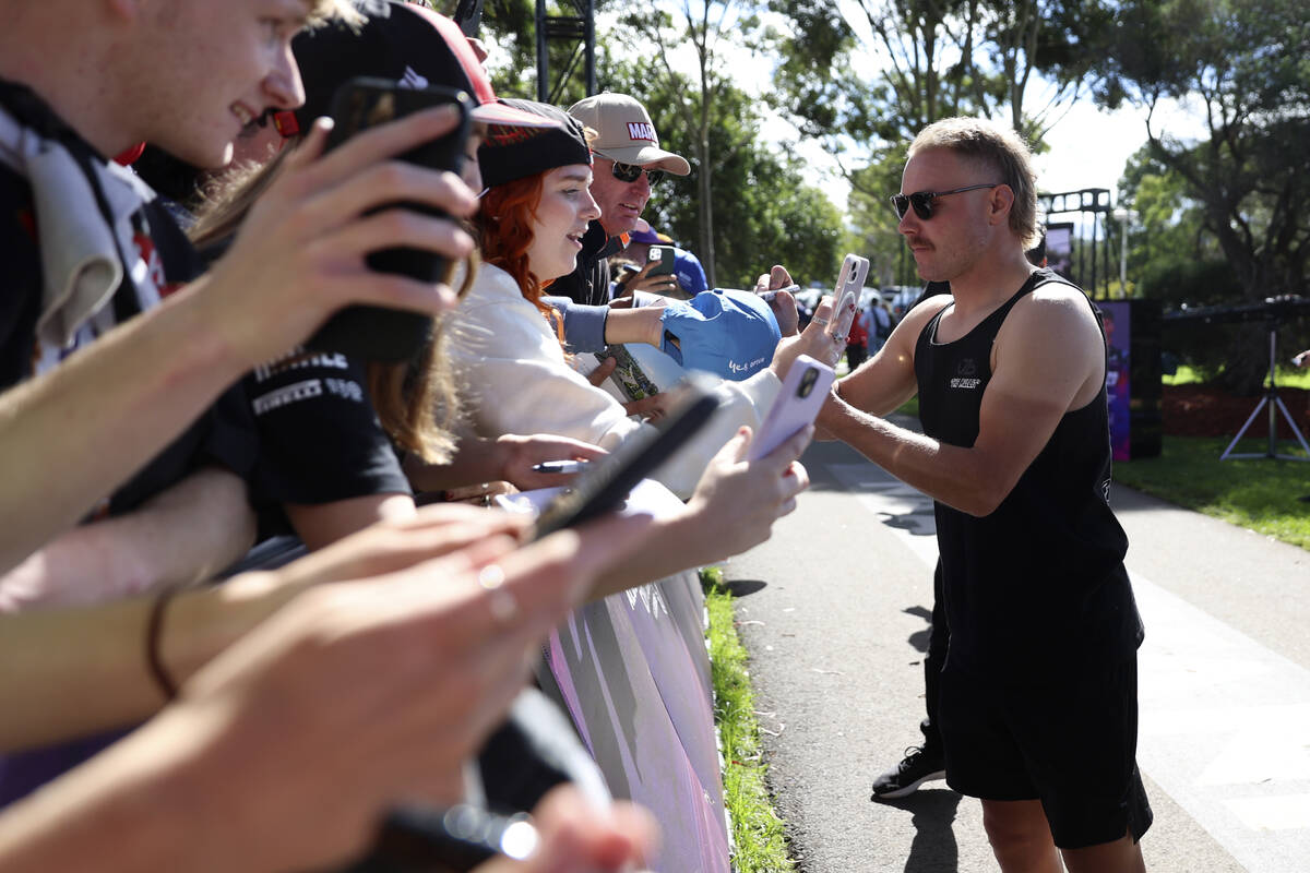 Alfa Romeo driver Valtteri Bottas of Finland meets in Melbourne, Australia. Guests can get a fr ...