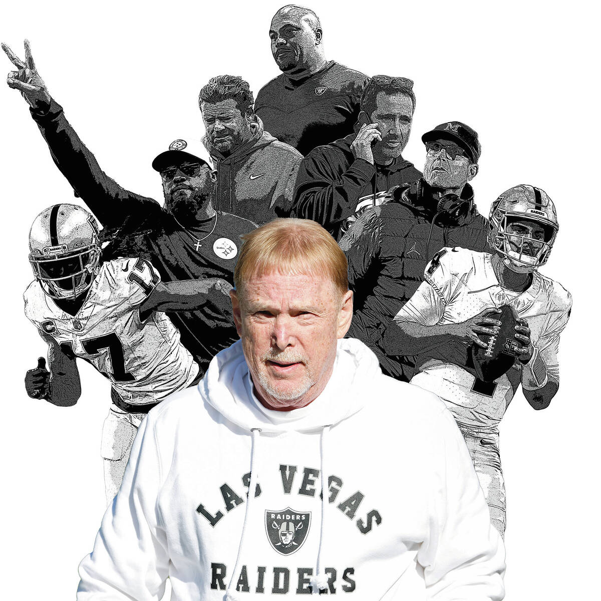 Las Vegas Raiders owner Mark Davis walks on the sidelines before an NFL football game against t ...
