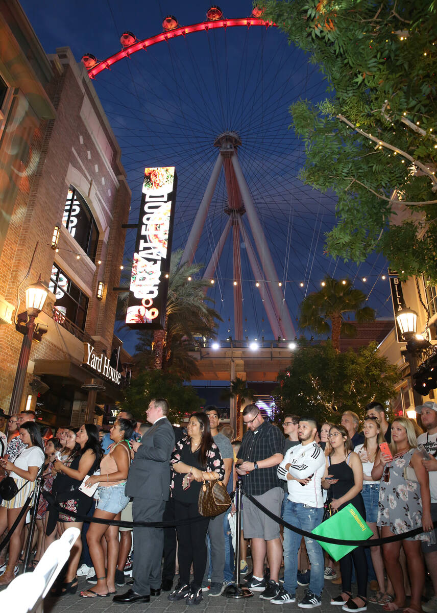 Fans watch as Jimmy Kimmel arrives at his comedy club at the Linq in June 2019 in Las Vegas. (B ...
