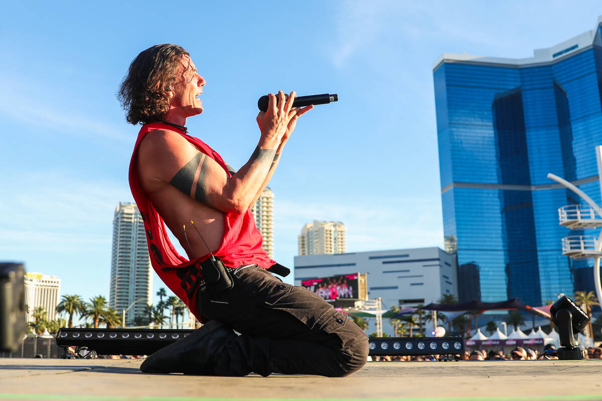 Gavin Rossdale, lead singer of Bush, performs at the 2023 SEMA Fest on Friday, Nov. 3, 2023 in ...