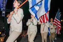 Members of Shevet Pisga Tzofim, Israeli scouts local chapter serving the Las Vegas community, s ...