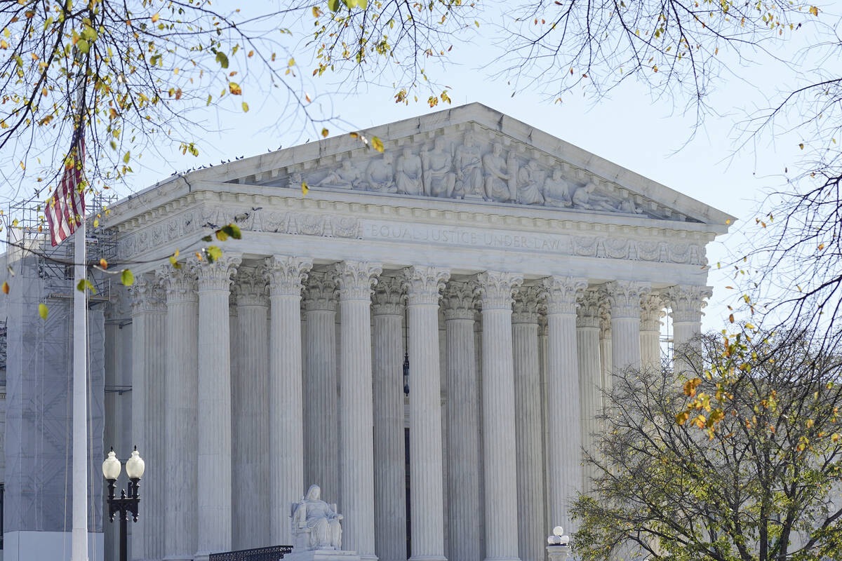 The U.S Supreme Court is seen on Friday, Nov. 3, 2023, in Washington. The Supreme Court has agr ...