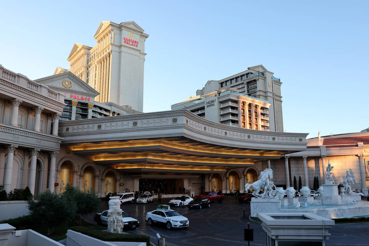 Caesars Palace is shown on the Strip in Las Vegas Wednesday, Nov. 8, 2023. Culinary Local 226 r ...