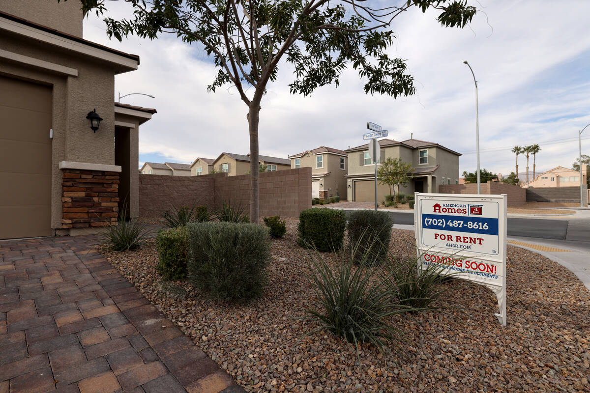 Home are shown at the Kings Crossings neighborhood in North Las Vegas Monday, Nov. 13, 2023. (K ...