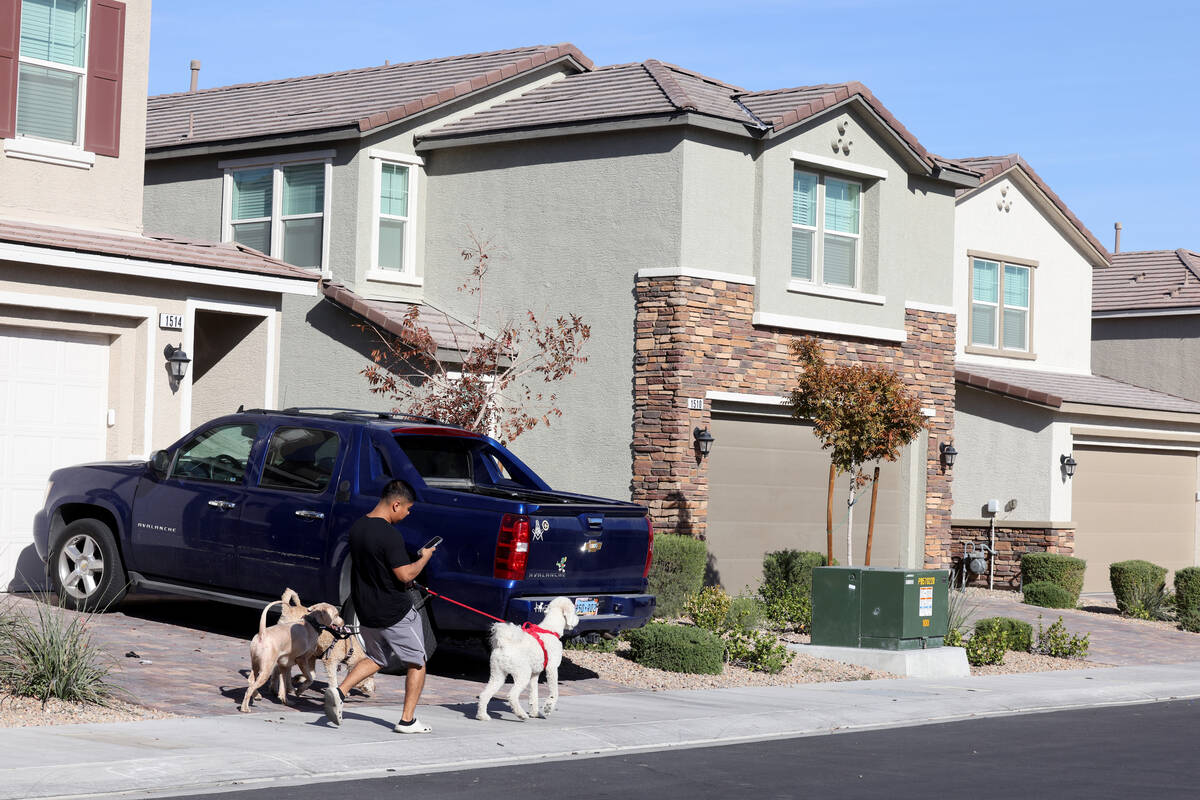 Home are shown at the Kings Crossings neighborhood in North Las Vegas Tuesday, Nov. 14, 2023. ( ...
