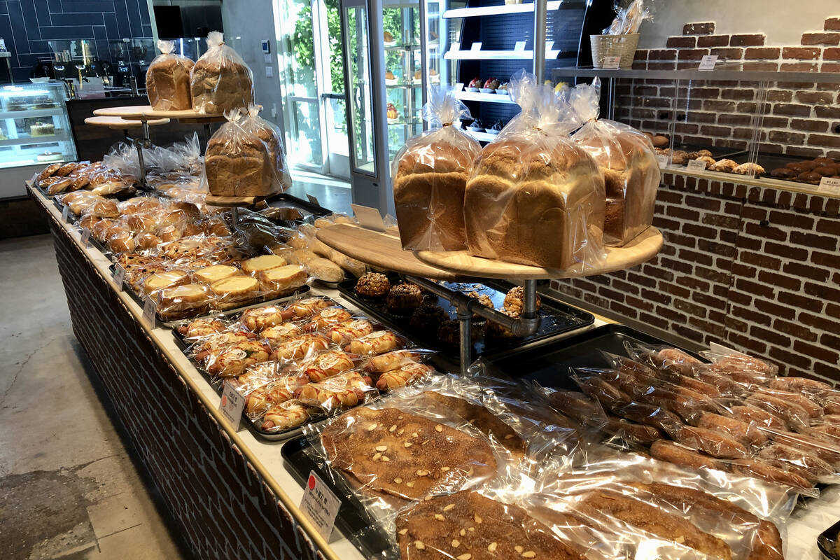 A baked goods display on Nov. 6, 2023, at the new Ppang Co. Korean bakery on South Jones Boulev ...