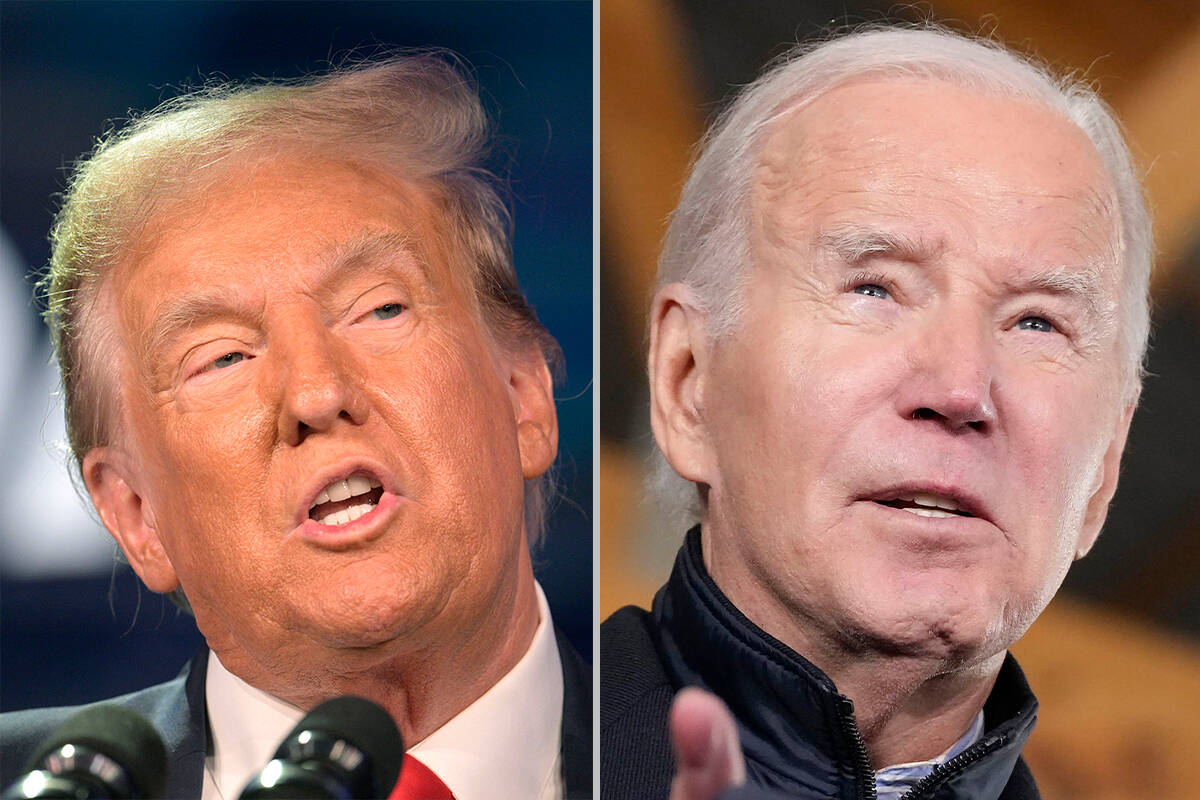 Republic presidential candidate Donald Trump, left, and President Joe Biden. (The Associated Press)