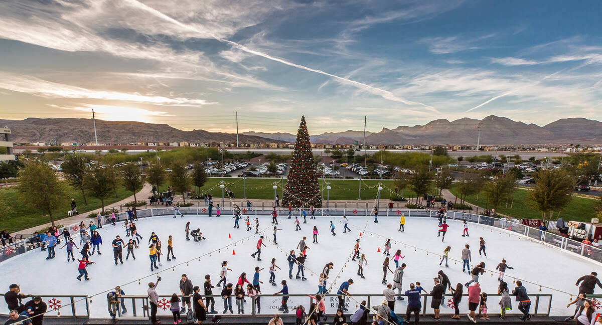 Rock Rink offers outdoor ice skating at Downtown Summerlin. (Howard Hughes Corp.)