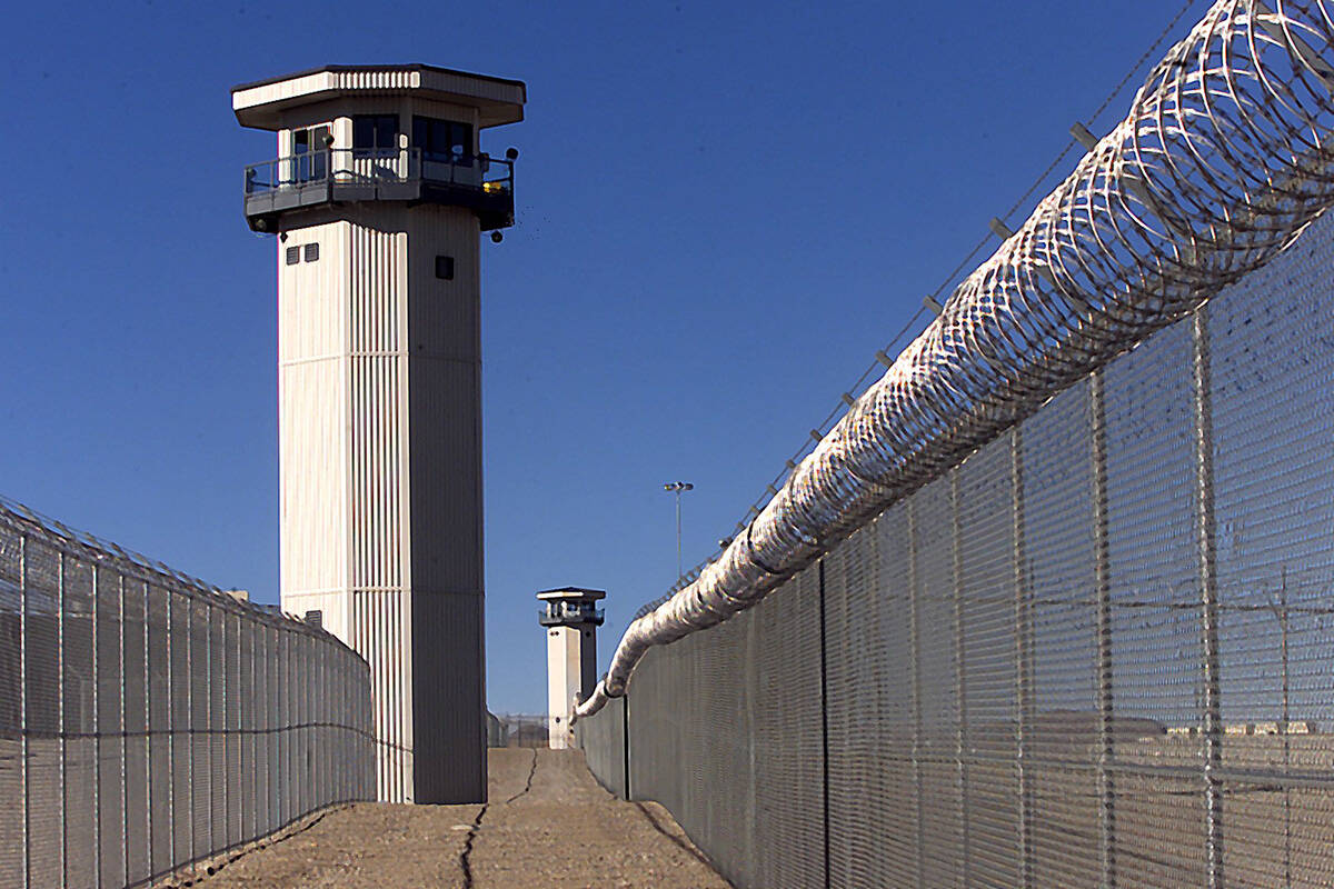 Guard towers at High Desert State Prison near Indian Springs. (Las Vegas Review-Journal)