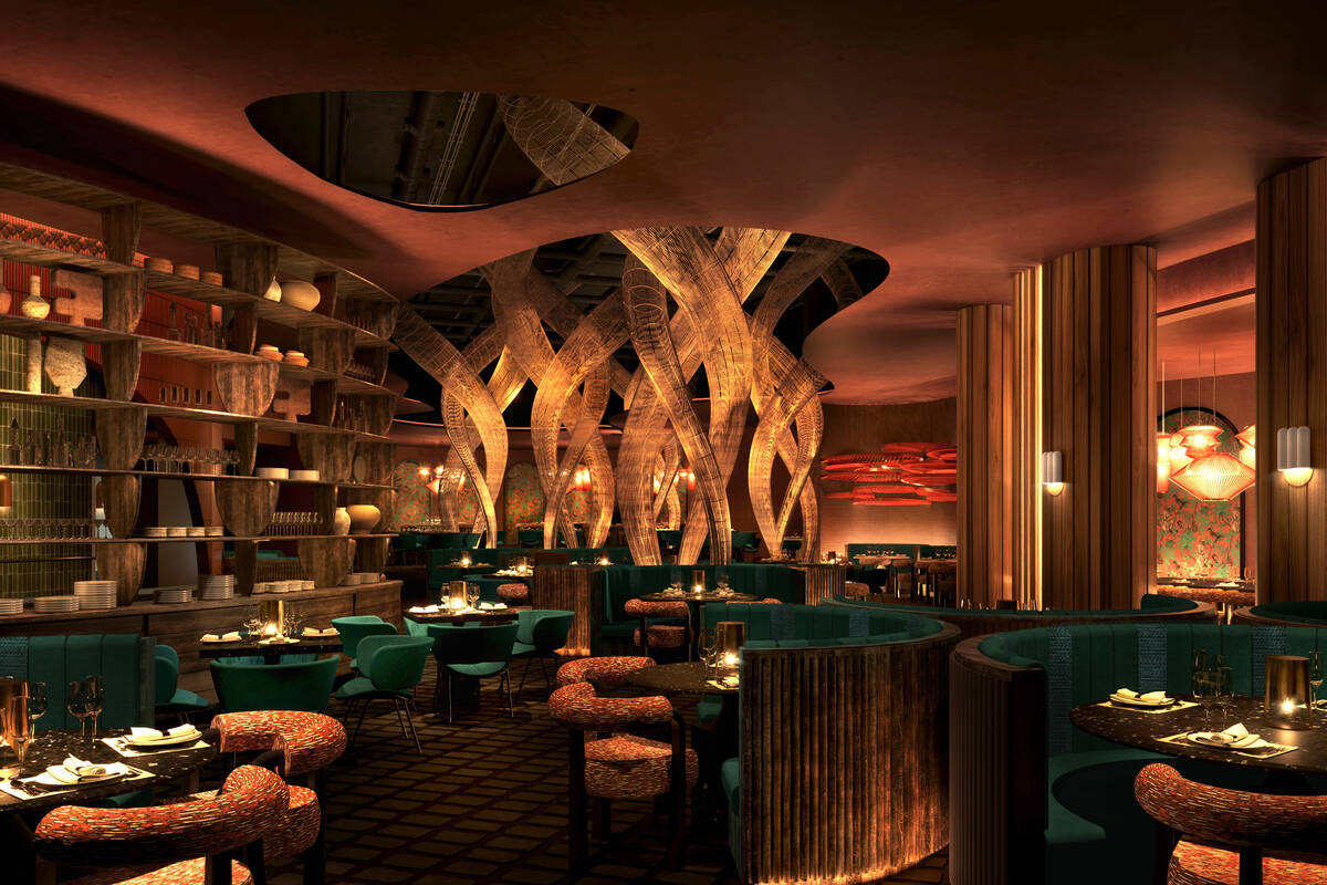 A rendering of Komodo restaurant at the Fontainebleau Las Vegas on the Strip. The property anno ...