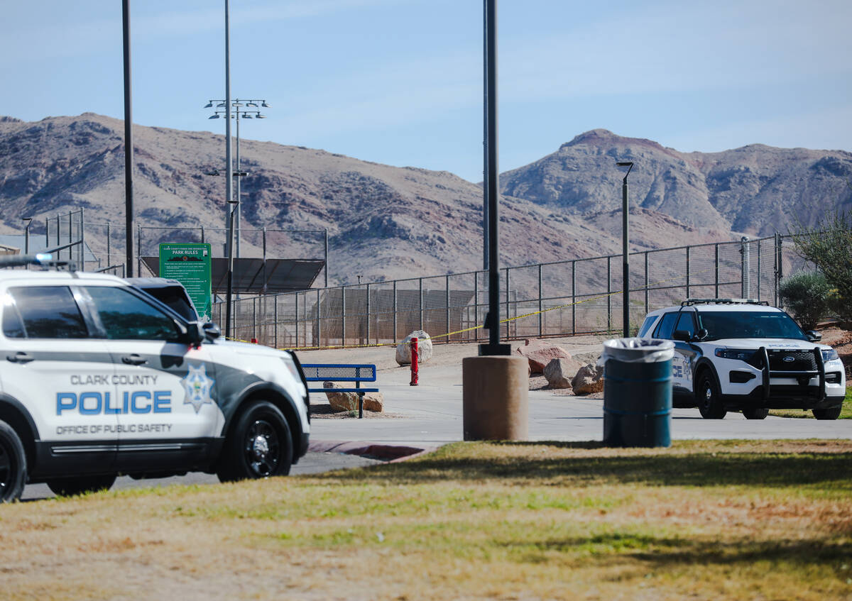 The scene where police are investigating a dead body found on the shared-use athletic fields be ...