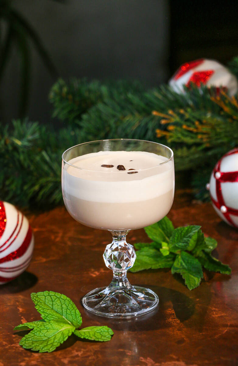 A Cup of Cheer cocktail is being served for the 2023 holidays at Flight Club Las Vegas in the G ...