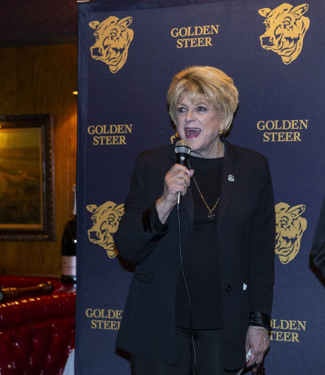 Las Vegas Mayor Carolyn Goodman shares some fond memories during an event to celebrate the firs ...