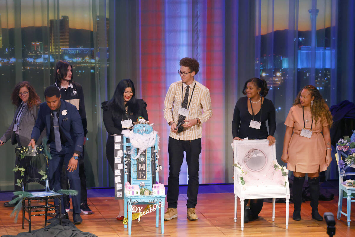Nariya Gregory, right, and other young leaders unveil their art projects during "Pull Up a Chai ...