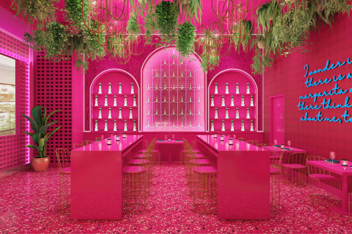The Pink Room at Rosa Mexicano, opening Nov. 10, 2023, in the Miracle Mile Shops at Planet Holl ...