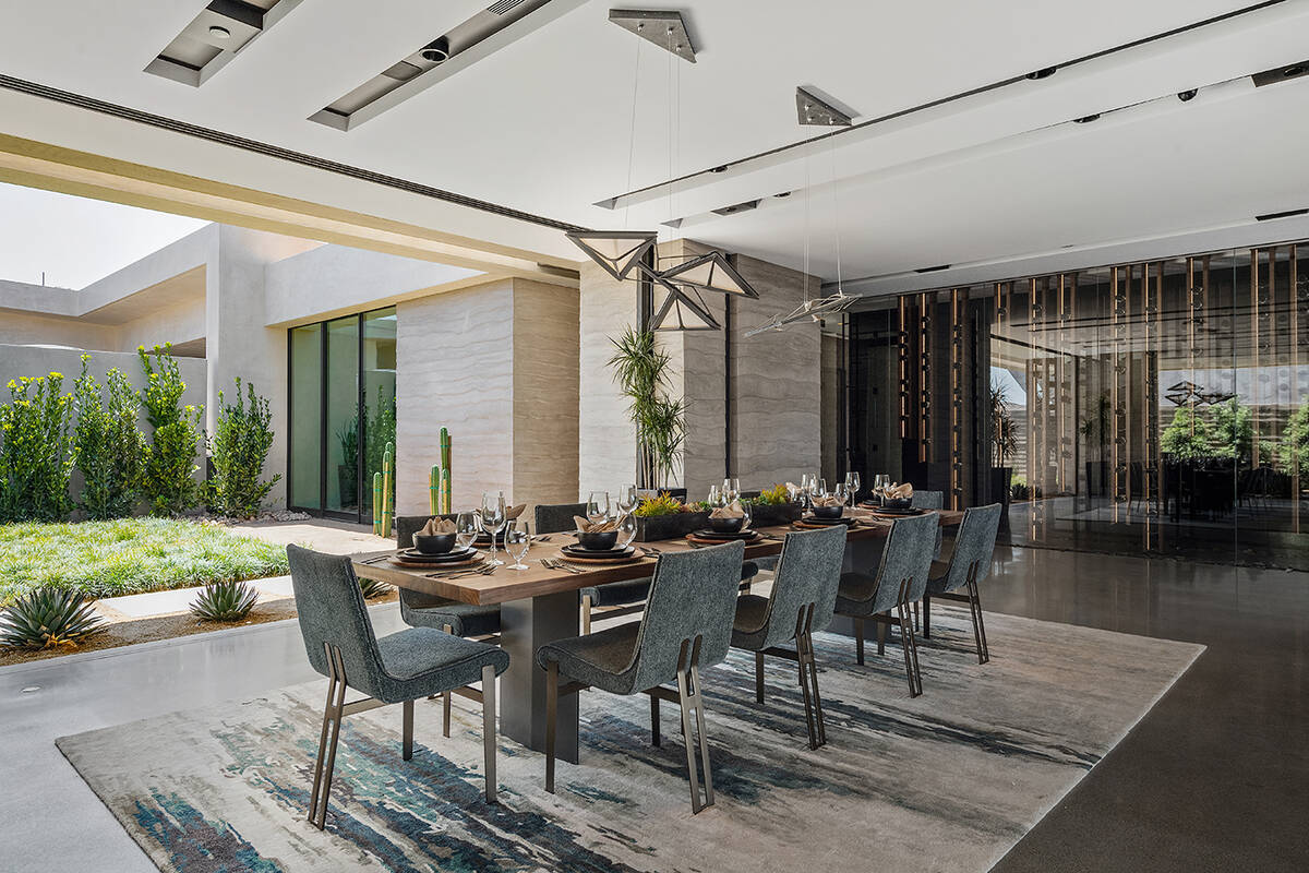 An outdoor dining area. (Douglas Elliman of Las Vegas)