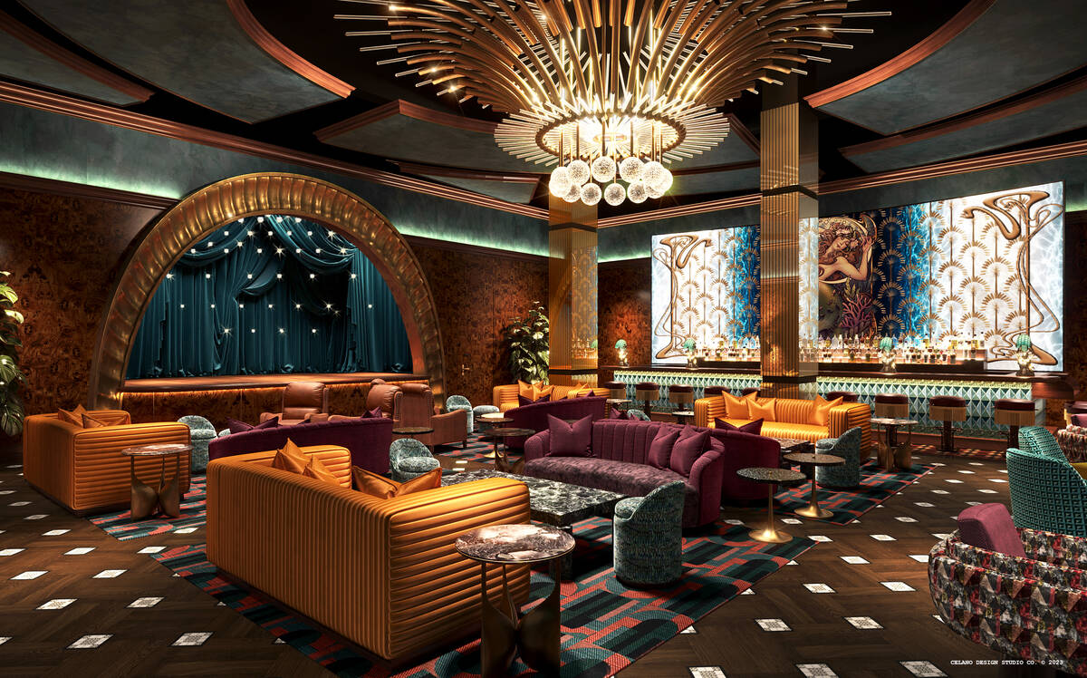 Shown is an artist rendering of the music lounge at Caspian's Caviar & Cocktails at Caesars Pal ...