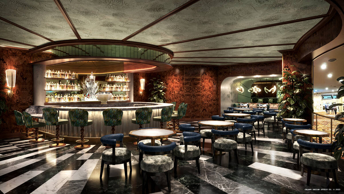 Shown is an artist rendering of the caviar bar at Caspian's Caviar & Cocktails at Caesars Palac ...
