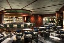 Shown is an artist rendering of the caviar bar at Caspian's Caviar & Cocktails at Caesars Palac ...
