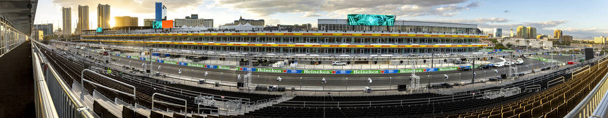 NOV. 7, 2023: Panoramic from the Sky Box which offers great views of the track adjacent to the ...