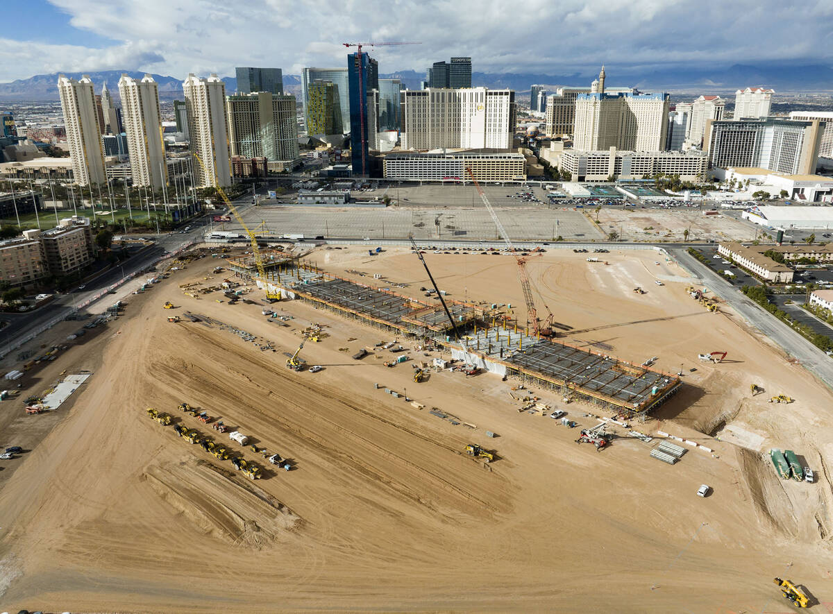 JAN. 10, 2023: The construction site where Formula One is building a four-story, 300,000-square ...