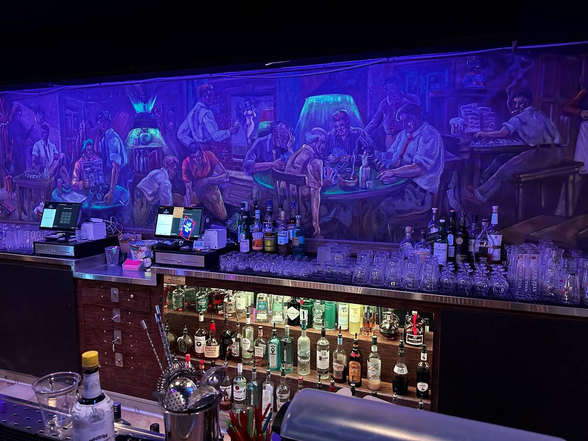 A look at the mural behind the bar at Hard Hat Lounge, which has been purchased by Las Vegas ro ...