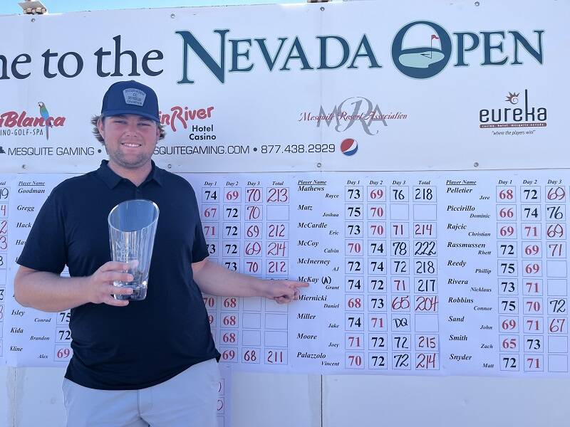 Joshua Anderson celebrates after winning the Nevada Open last weekend. (Courtesy photo)