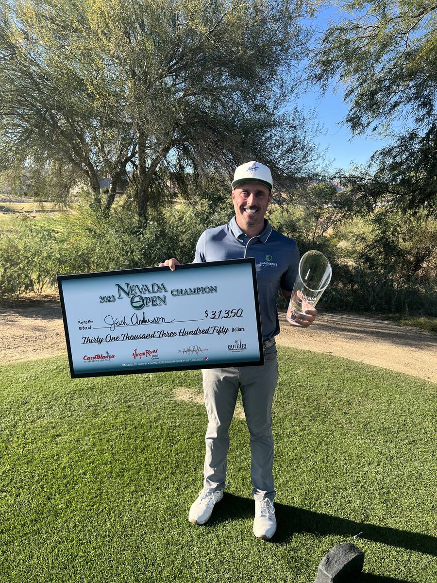 Joshua Anderson celebrates after winning the Nevada Open last weekend. (Courtesy photo)