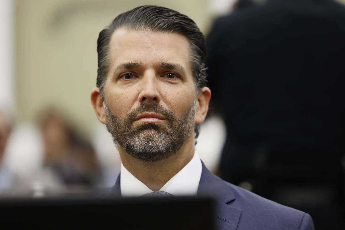 Donald Trump, Jr. sits in the courtroom before the continuation of his civil business fraud tri ...