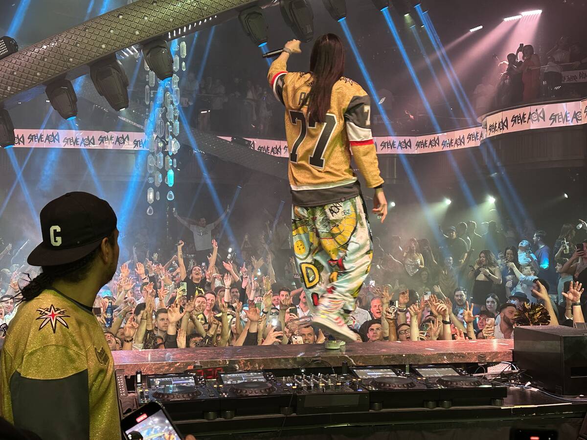 Superstar Dj and Vegas Golden Knights fan Steve Aoki is shown at Omnia at Caesars Palace after ...