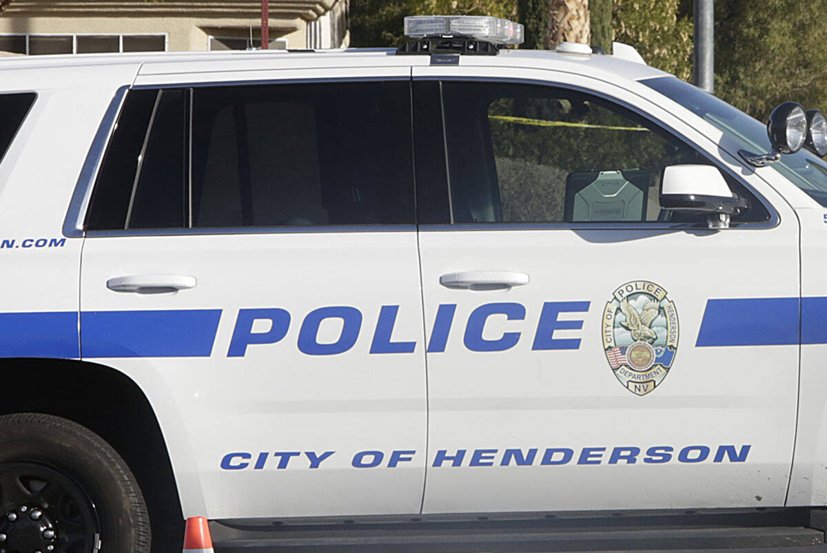 A Henderson police vehicle (Bizuayehu Tesfaye/Las Vegas Review-Journal)