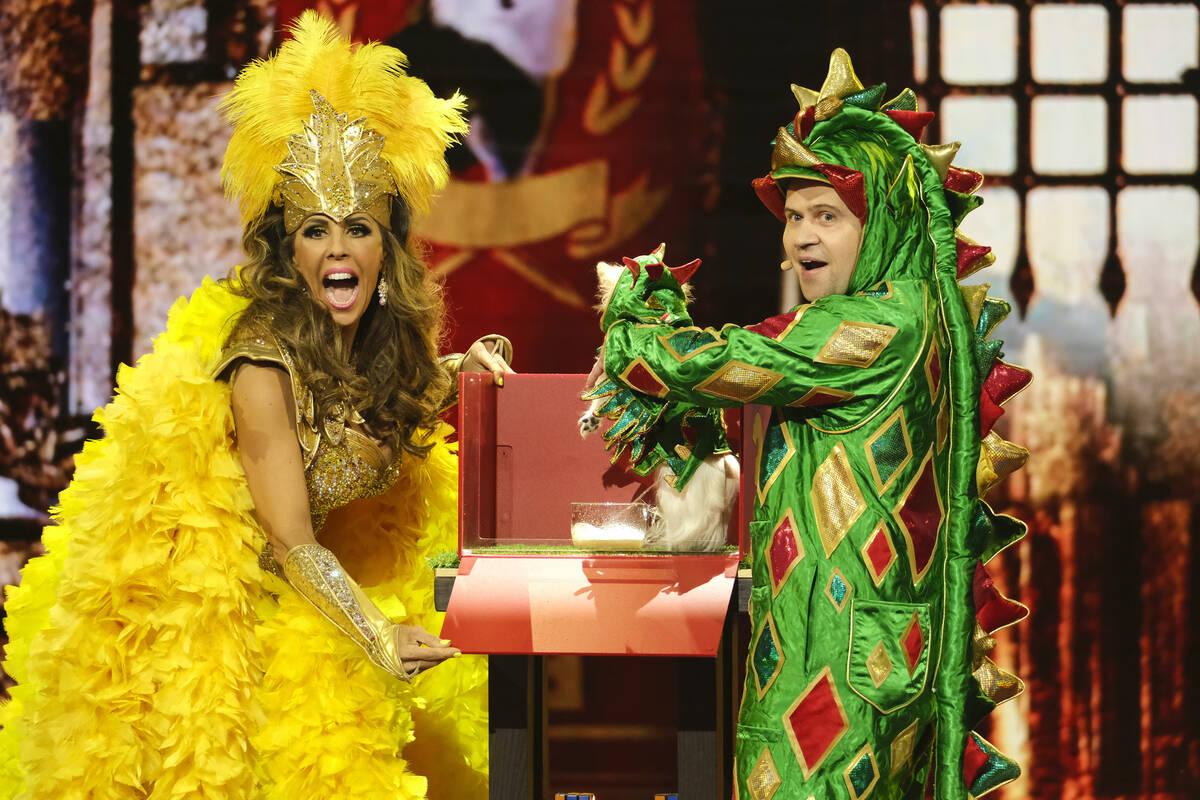Piff The Magic Dragon, Showgirl Jade Simone and Mr. Piffles are shown on an episode of "America ...