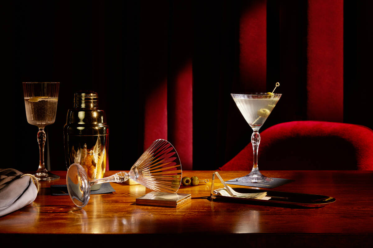A classic martini from Nicco's Prime Cuts & Fresh fish in the Durango Casino and Resort in sout ...