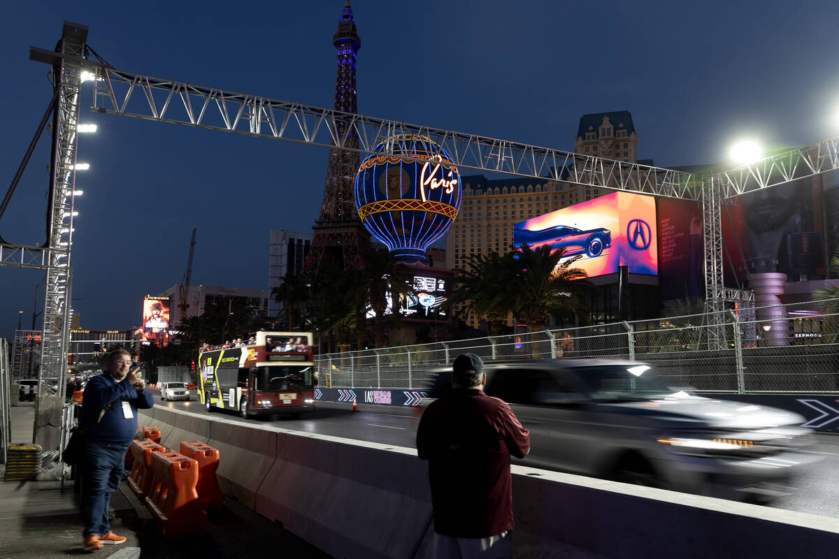 Visitors to the Strip check out the portion of Las Vegas Boulevard that will be part of the rac ...