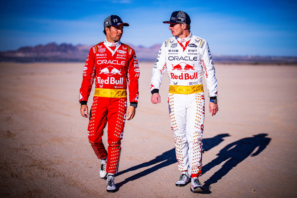 Oracle Red Bull Racing drivers Max Verstappen and Sergio Perez. (Oracle Red Bull Racing)