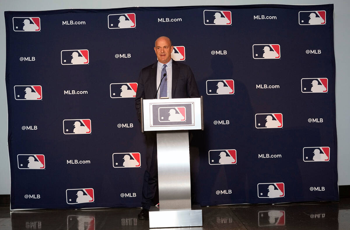 Athletics owner John Fisher speaks during a news conference after a Major League Baseball owner ...