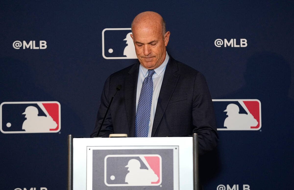 Athletics owner John Fisher pauses before speaking during a news conference after a Major Leagu ...