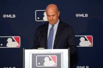 Athletics owner John Fisher pauses before speaking during a news conference after a Major Leagu ...