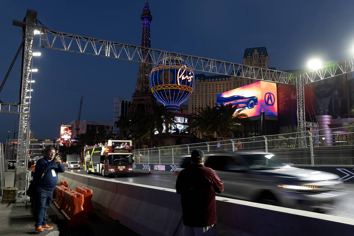 Visitors to the Strip check out Las Vegas Boulevard, which will serve as part of the racetrack ...