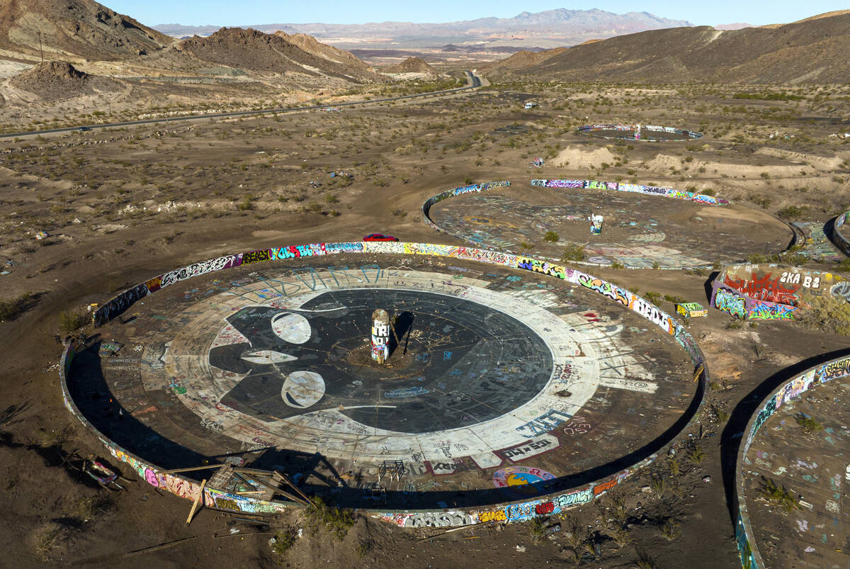 An aerial view of Three Kids Mine, an abandoned mine to be buried and developed on top of it, i ...