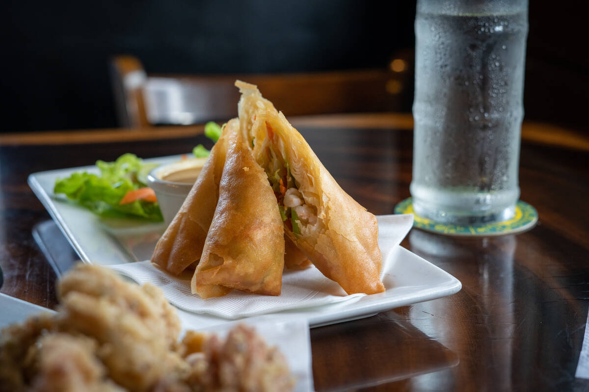 Vegetable spring rolls from Ping Pong Thai in Las Vegas. The restaurant has a daily happy hour ...