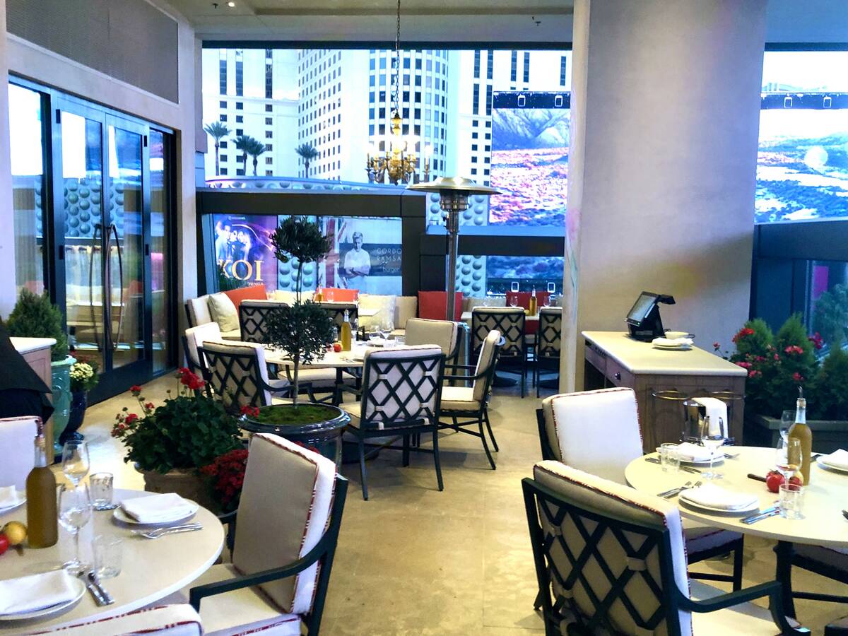 The terrace at LPM Restaurant & Bar in The Cosmopolitan of Las Vegas on the Strip. The global F ...