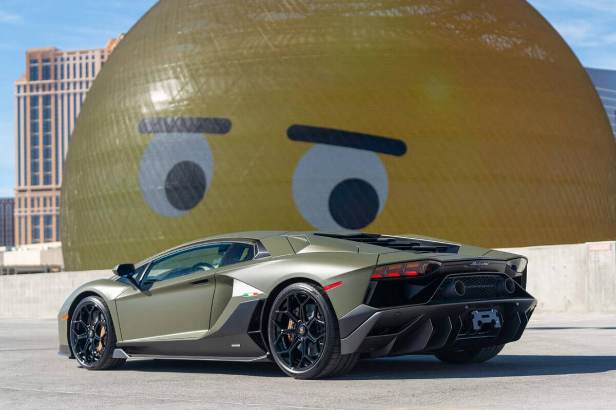This 2022 Lamborghini Aventador had the highest sale price at the Las Vegas auction for Mecum A ...