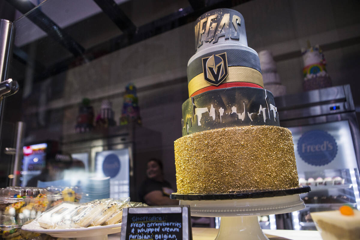 In this Las Vegas Review-Journal file image, a Las Vegas Golden Knights cake from Freed's Baker ...