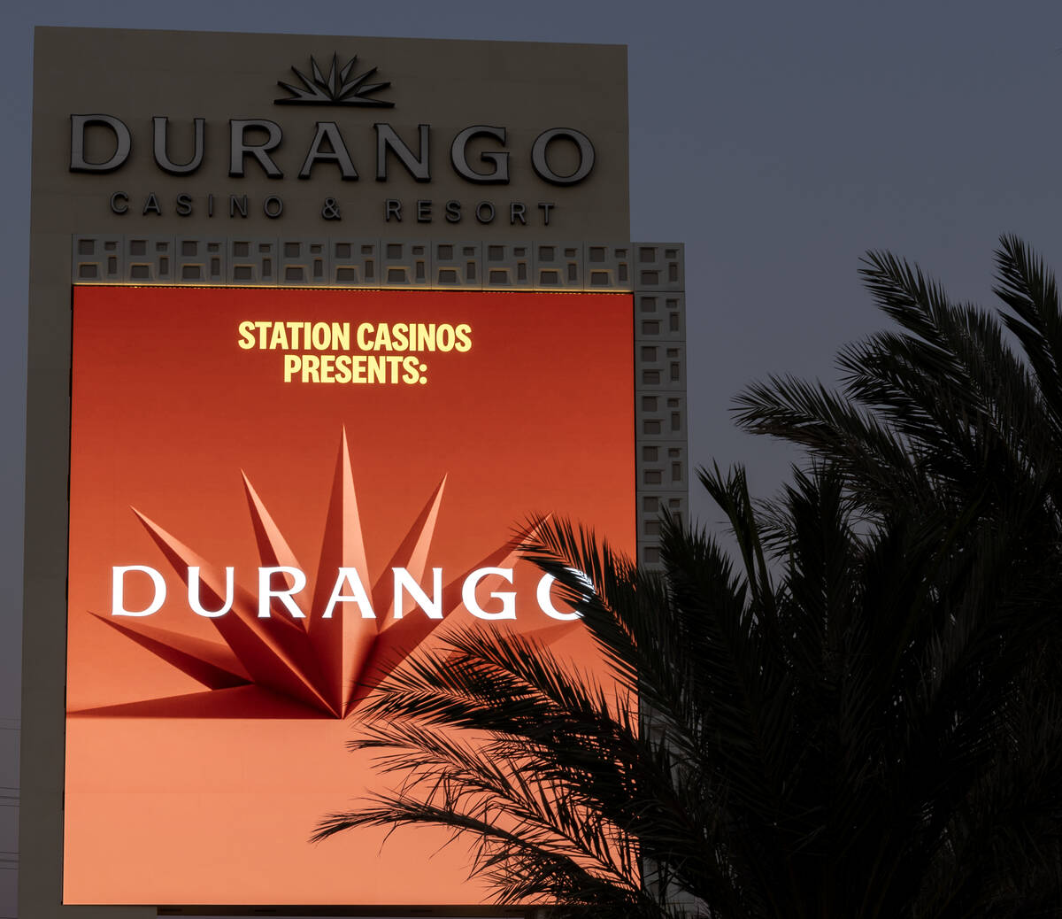A new marquee is revealed at Durango Casino & Resort on Thursday, Aug. 3, 2023, in Las Vega ...