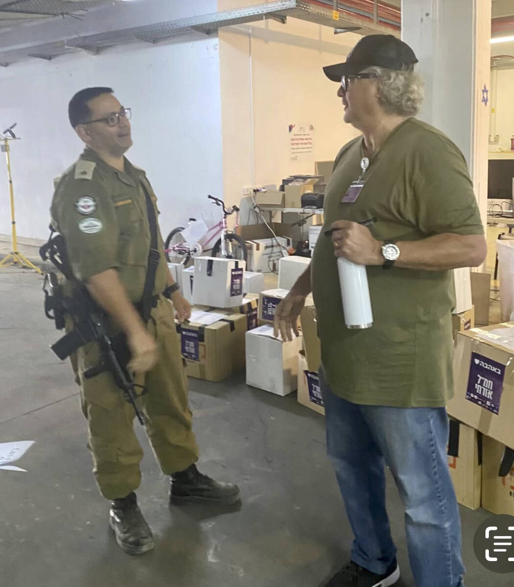 Las Vegas criminal defense attorney David Chernoff meets with an Israel Defense Forces soldier ...