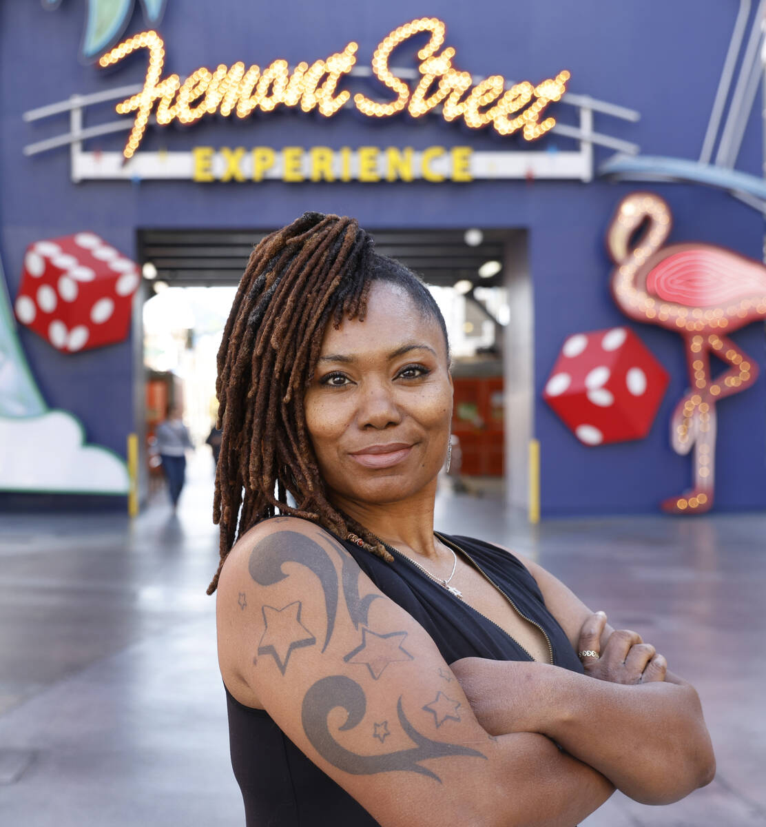 Tamara Smith poses for a photo at Fremont Experience in downtown Las Vegas, on Friday, Nov. 17, ...