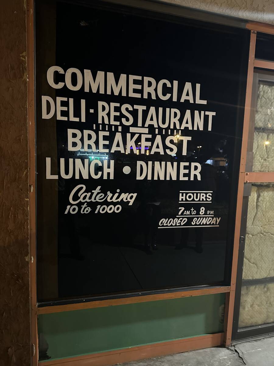 A sign from the original business that is now The Composers Room Showlounge & Restaurant at His ...