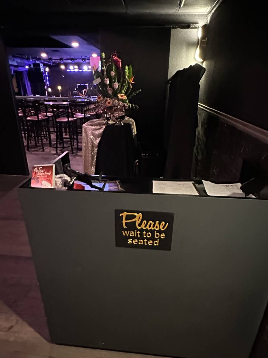 A look at the podium at the entrance of The Composers Room Showlounge & Restaurant at Historic ...